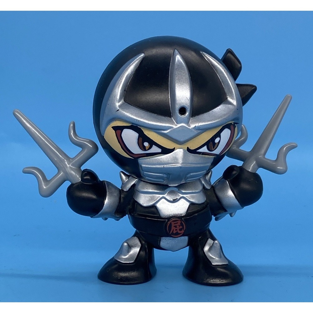 Fart Ninjas XL Deluxe Black Silver Ninja 5" Action Figure Toy Tested/Works‎